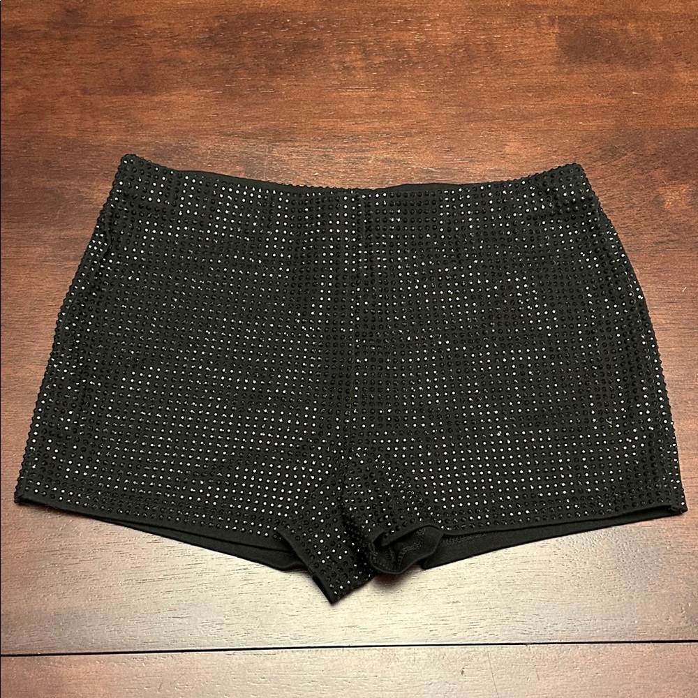 Windsor Black Sparkling Women's High Waist Shorts